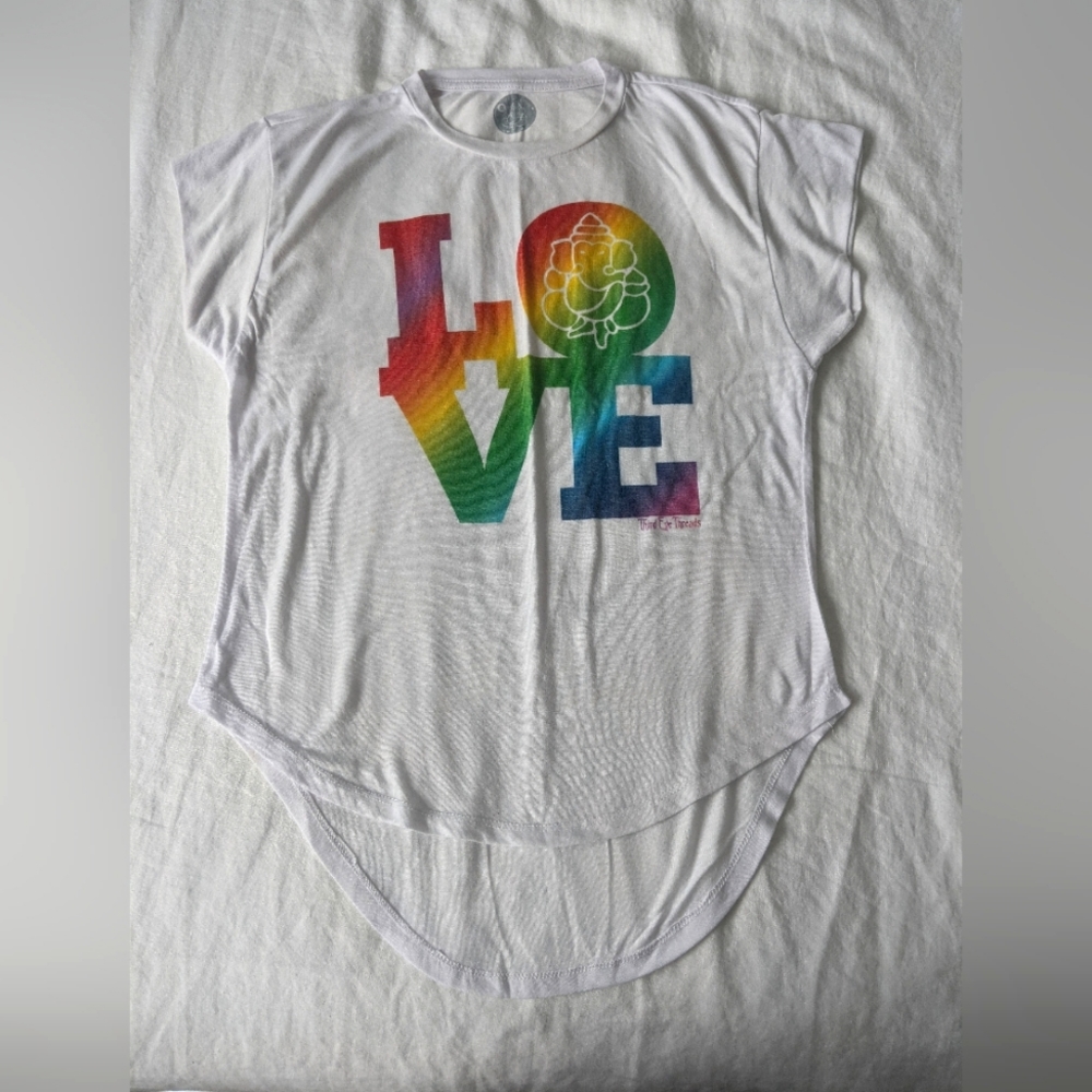 Love tee small by third eye threads crystal infused